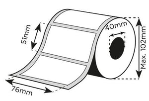 Etikettenpiktogramm - Folie matt ablösbar 76x51mm 550 Stk