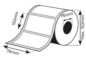 Etikettenpiktogramm - Bagassepapier permanent 76x152mm 380 Stk